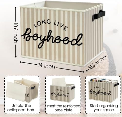 Black Long Live Boyhood Boys Storage Bins Box - Image 6