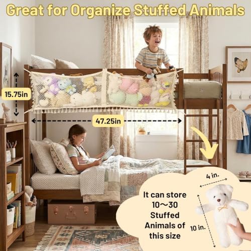 Ofiray-home Stuffed Animal Hammock, Bedside Stuffed Animal Storage Net - Image 2
