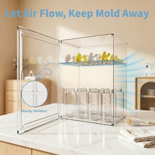 Baby Bottle Organizer, 3 Tiers Adjustable Bottle Storage Container - Image 5