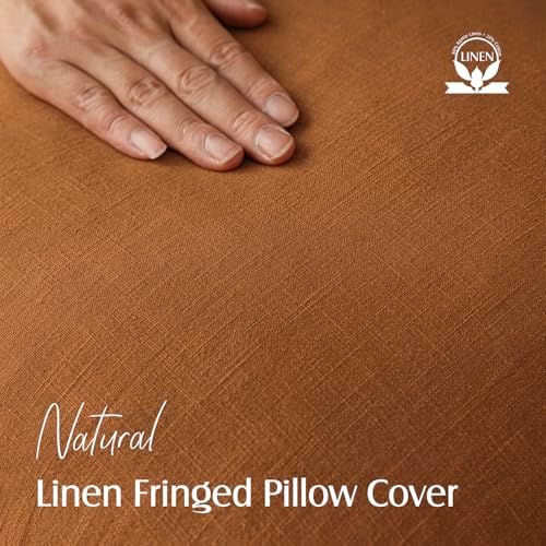 Foindtower Decorative Linen Fringe Lumbar Throw Pillow Covers Cozy Boho - Image 2