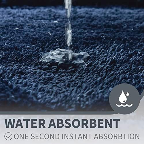 GRANNY SAYS Blue Bathroom Rugs Set 2 Piece, Non Slip Microfiber Bath Mats - Image 3