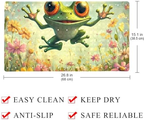 Shower Mat Non Slip, Frog Flower Anti Slip Bath Mat - Image 4