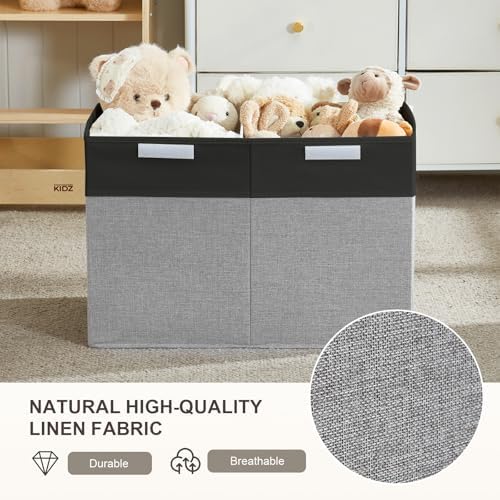 Large Toy Storage Box with Lid, Collapsible Toys Storage Organizer Bins with - Image 6