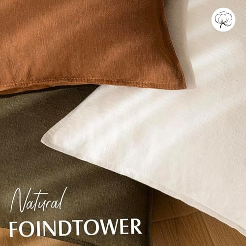 Foindtower Decorative Linen Lumbar Throw Pillow Covers 12x20 Cream White - Image 4