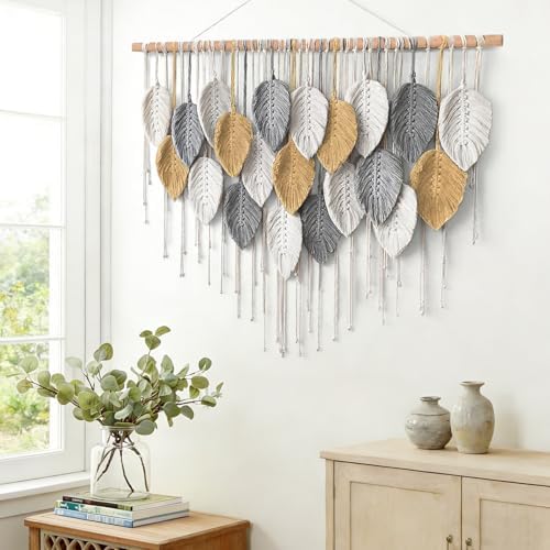 Large Macrame Wall Hanging Boho Woven Tapestry Chic Modern Home Decorations - Image 4