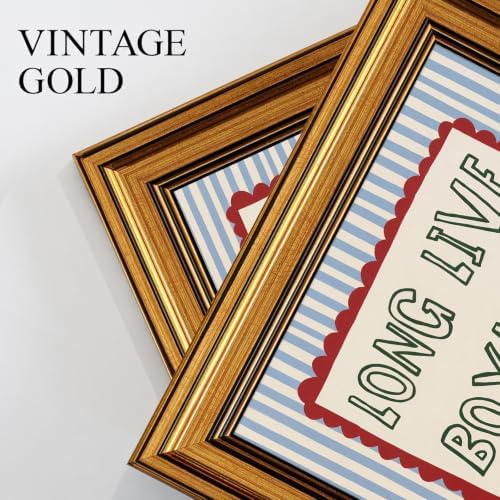 Vintage Gold Framed Nursery Wall Art Stripe Long Live Boyhood Canvas Prints - Image 6