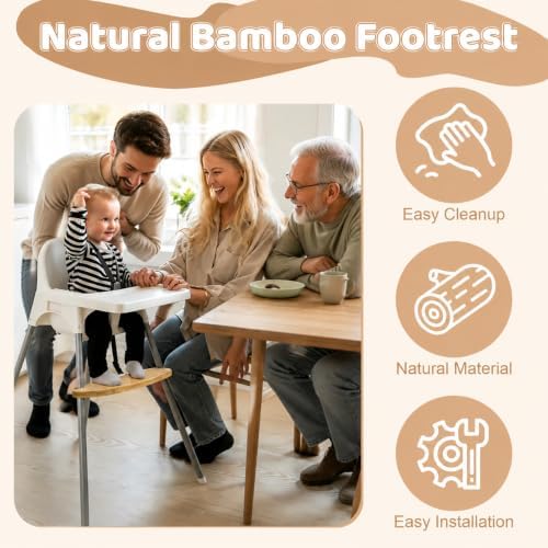 Wooden High Chair Foot Rest for IKEA Antilop, Adjustable Bamboo Footrest for - Image 7