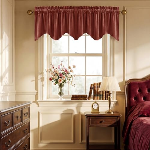 StangH Rust Classic Velvet Valance 52x18 Inch, 1 Panel by StangH
