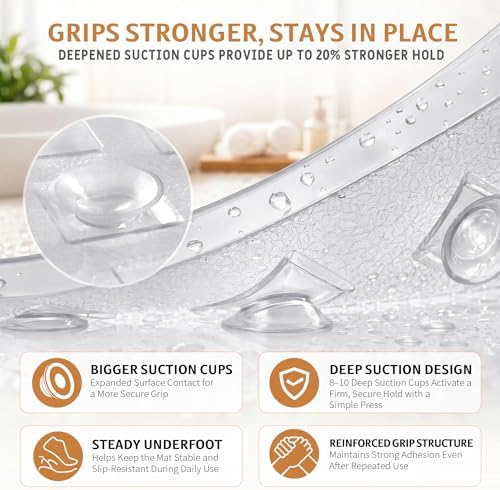 Yimobra Bathtub Mat Non Slip, Long Anti Slip Bath Tub Mat - Image 3