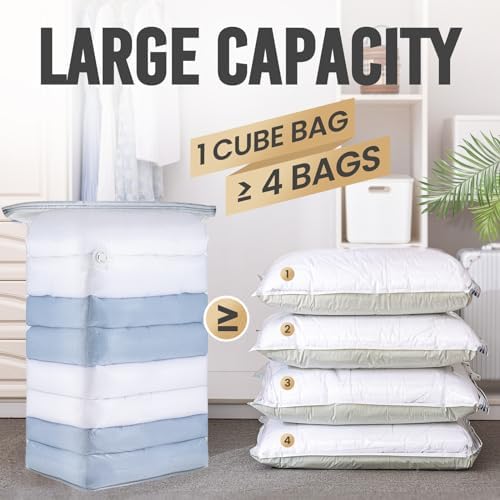 TAILI 8 Pack Cube Vacuum Storage Bags, Jumbo Size - Image 3