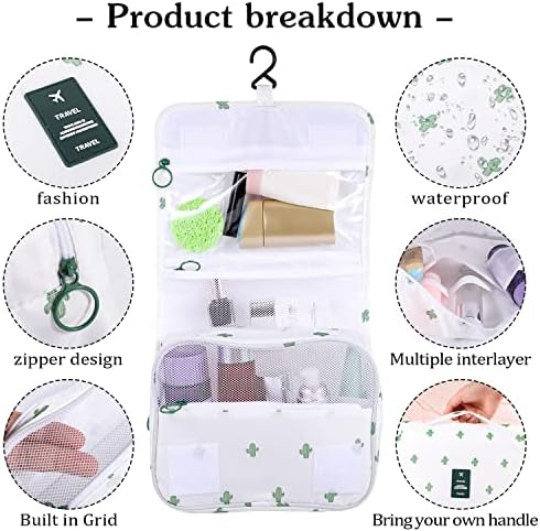 Hanging Toiletry Bag for Women, Portable Cosmetic Summer Beach Bag - Image 3