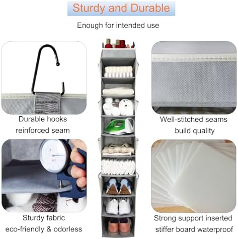 Large-Sized Hanging Shoe Organizer 10-Shelf, Sturdy Hanging Closet Organizer - Image 5