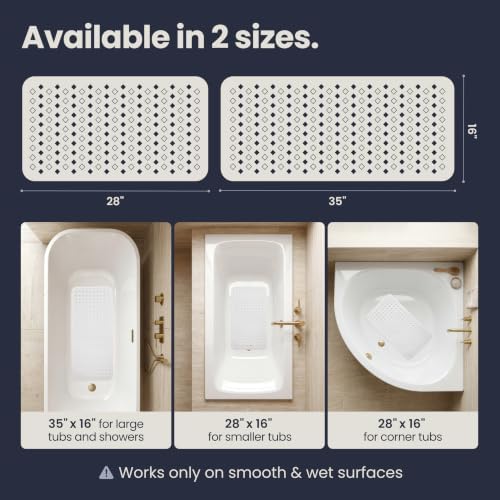 homerella Bathtub Mat Non Slip 28x16 Shower Mat Non Slip Anti Mold BPA Free - Image 5