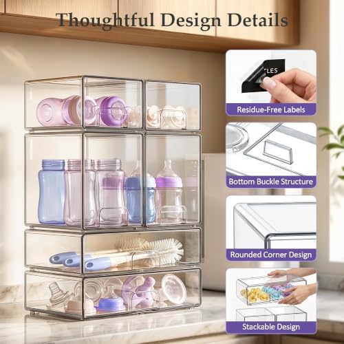 6 Pack Stackable Baby Bottle Organizer Storage - Image 4