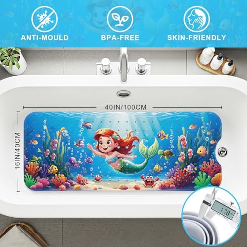 Bath Mat for Tub Non Slip Kids Bathtub Mat 40x16 Baby Bath Mat - Image 3