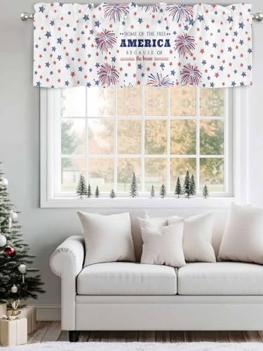 Vandarllin 4th of July Kitchen Curtains Valances - Image 4