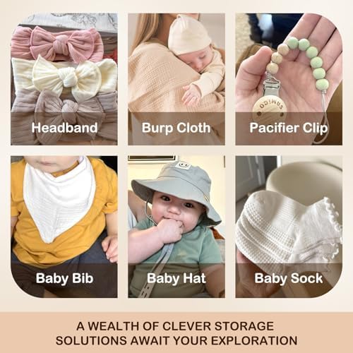 MOFASVIGI Baby Bib & Headband Holder, Macrame Nursery Hanging Storag - Image 4
