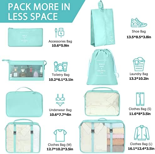 KPX 8 Set Packing Cubes for Travel, Luggage Packing Organizers Accessories - Image 2