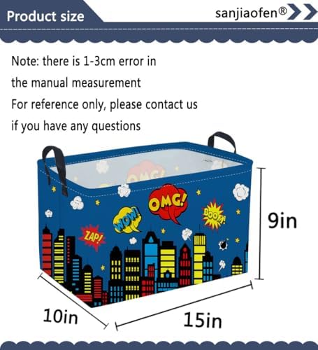 Sanjiaofeng Rectangular Blue City Hero Skyline Basket, Baby Storage Bins - Image 7