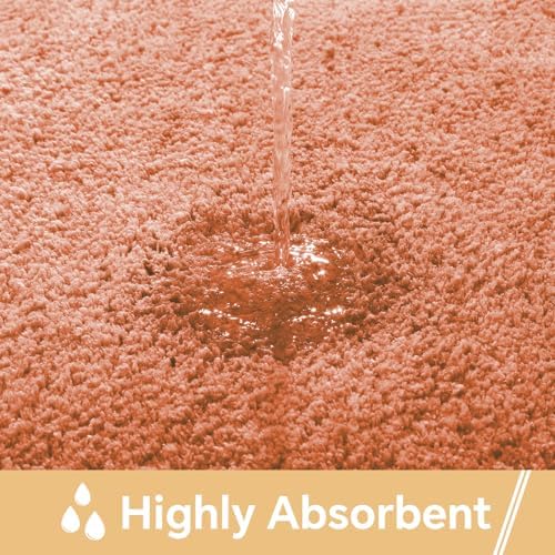 Polyester Bathroom Rug 36"x60" Rust, Large Soft Shaggy Bath Mat - Image 4