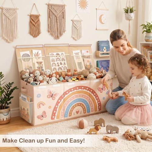 Toy Box with Adjustable Divider Large Toy Chest Storage - Image 4