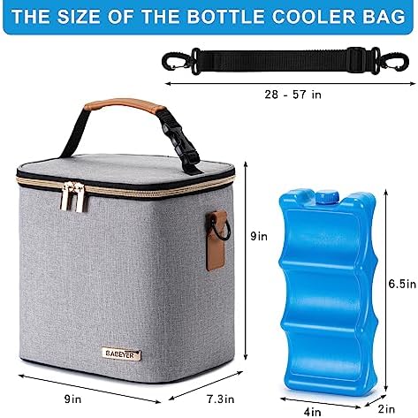 Breastmilk Cooler Bag with Ice Pack Fits 6 Baby Bottles Up to 9 Ounce, Baby - Image 5