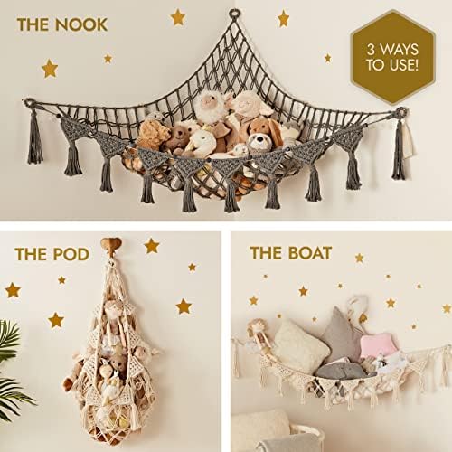 TIDYTEDS Macrame DreamLights Boho Stuffed Animal Storage Net Hammock Extra - Image 4