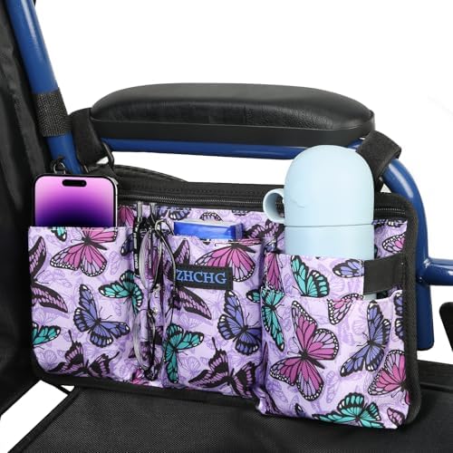 Wheelchair Side Bag, Wheel Chair Armrest Pouch Accessories by ZHCHG