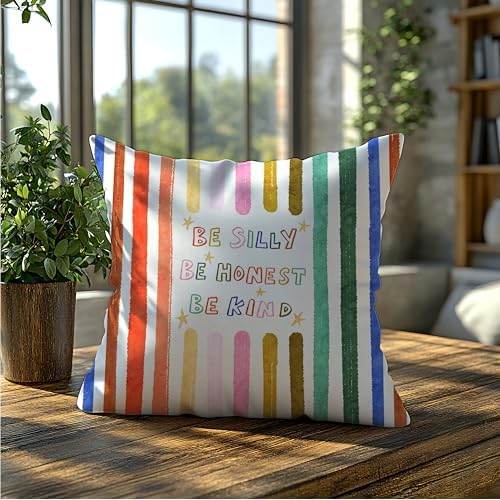 Be Silly Be Honest Be Kind Colorful Pillow Cover 20x12, Boho Playroom - Image 5