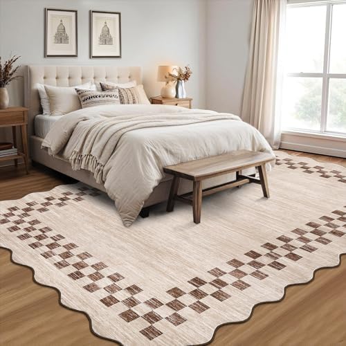 GarveeHome Area Rug 6x9 Large Living Room Washable Scalloped Rug - Image 2