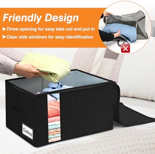 60L Rigid-Sided Blanket Storage Bags, 2 Pack - Image 5