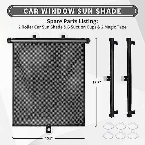 Sfee Car Window Shade for Side Windows, 4 Pack Sun Shade Retractable for Car - Image 3