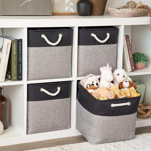 OrganiHaus 13x13 Cube Storage Bins, Rope Handles - Image 3