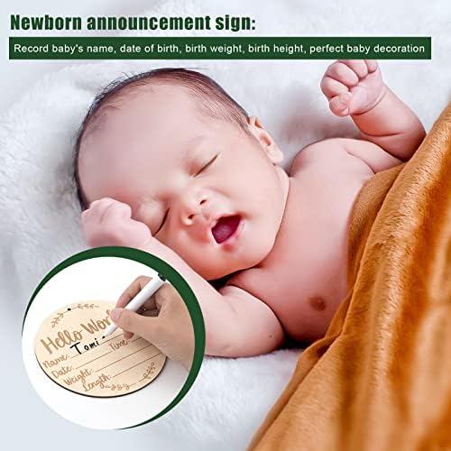 Baby Announcement Sign with Ink Pad, Hello World Newborn Sign - Image 4