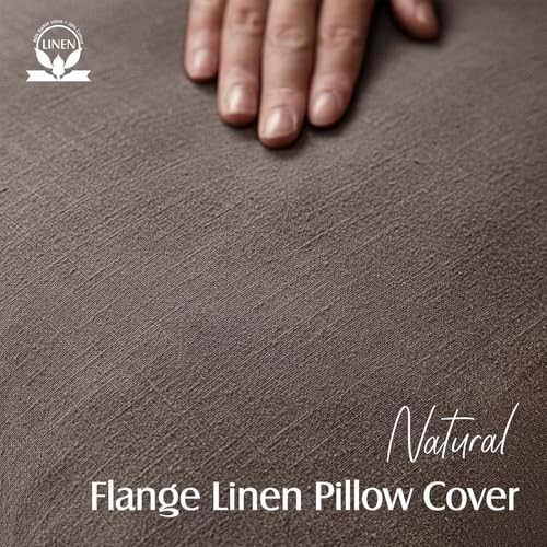 Foindtower Linen Solid Decorative Throw Pillow Covers 16x16 Light Coffee - Image 2