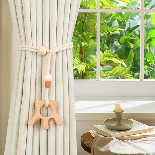 2 Pack Wooden Curtain Tiebacks - Image 3