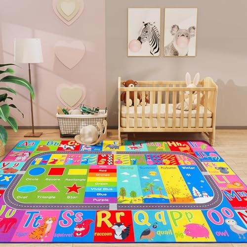 HOMORE Kids Educational Rug, 4x6 Kids Collection Area Rug - Image 6