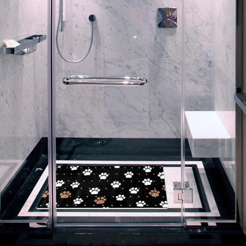 Bathtub Mat Non Slip 26.8x15.1In, Dogs Footprints Bath Mat - Image 6