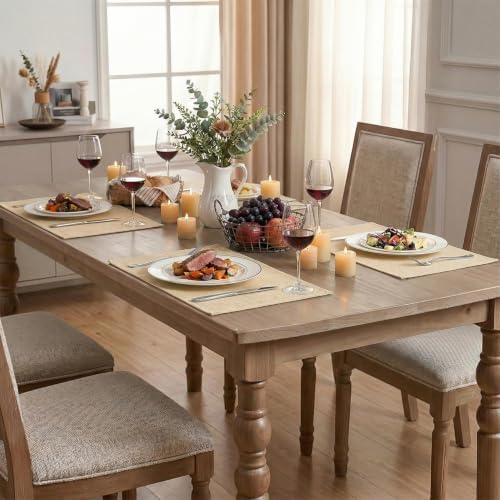 Artoid Mode Khaki Placemats Set of 4, 12x18 Inch Fall Washable Holiday Table - Image 6