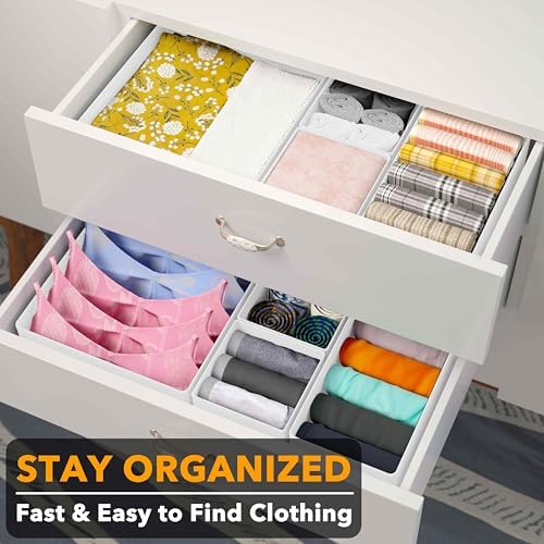 SpaceAid Drawer Organizer Clothes, 12 Pack Dresser Organizer Bins - Image 3
