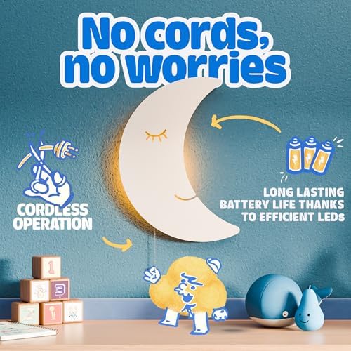 Moon Light - Floating Moon Wall Lamp | Baby Nursery Moon Night Light - Image 3