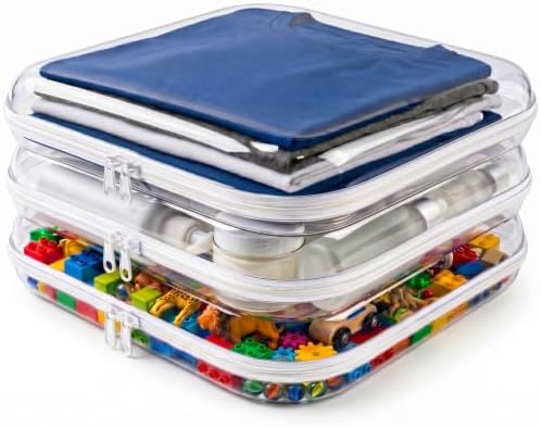 3 Pack Clear Hard Shell Zipper Case, Large Diaper Bag Organizer by Unknown