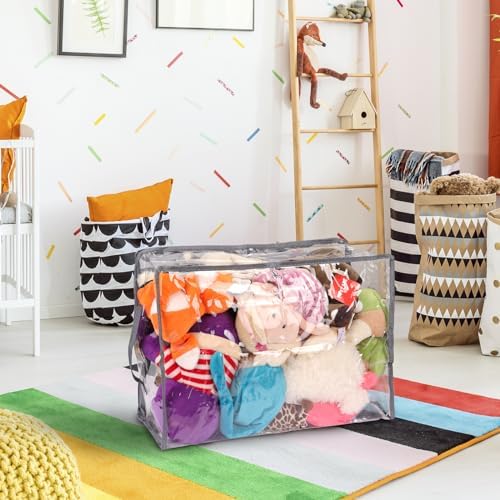 Blanket Storage Bags 4 Pack 35L Clear Plastic Clothes Closet Organizer - Image 5