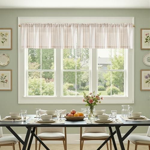 jinchan Linen Stripe Kitchen Valances - Image 3