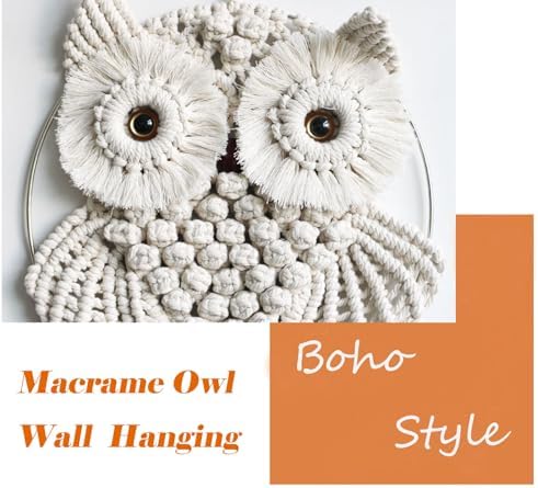 Achart Owl Macrame Wall Hanging-Hand Woven Boho Tapestry-Macrame Wall Decor - Image 4