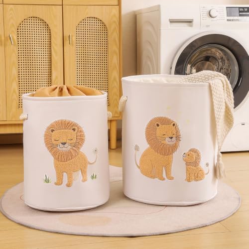Kids Laundry Basket Baby Hamper Stuffed Animal Storage Toy Box - Image 3