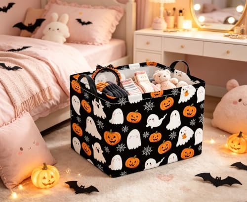 Rectangular Halloween Basket for Boys and Girls Kids Trick or Treat Pumpkin - Image 4