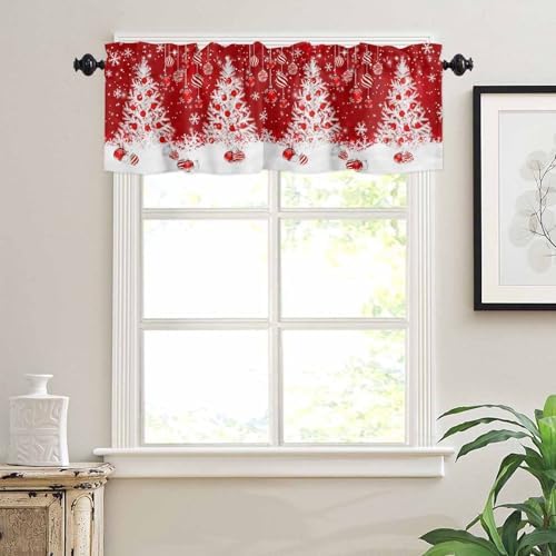 Red Christmas Kitchen Curtains and Valances Set - Image 6
