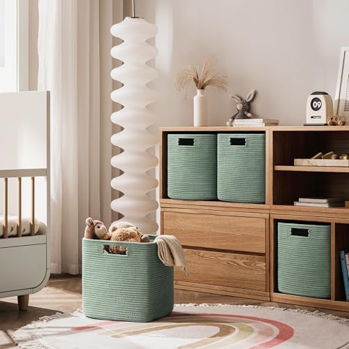 UBBCARE Set of 4 Storage Basket-11 X 10.5 X 10.5 In, Cotton Rope Basket - Image 5