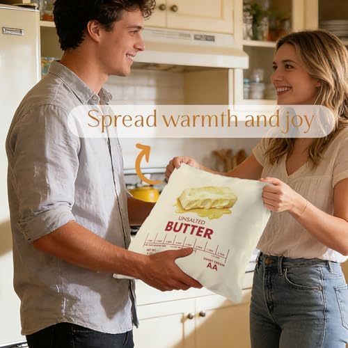 Funny Unsalted Butter Pillow Cover 18x18 Double-Sided, Butter Lover Gifts - Image 5